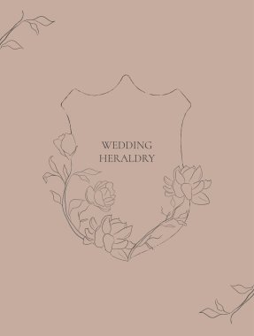 Vector wedding heraldry with Jasmine Flowers clipart