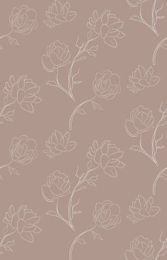 Vektör Hattı Çiçeksiz Desen Çiziyor