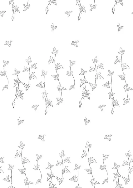Vektorlinje Ritning Blommig sömlös mönster — Stock vektor