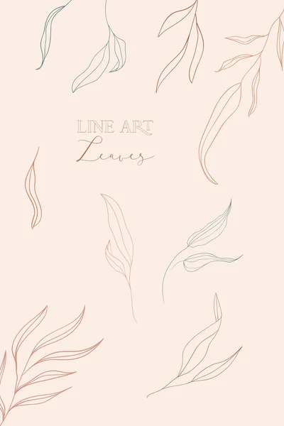 Línea vectorial dibujo hojas ilustraciones — Archivo Imágenes Vectoriales