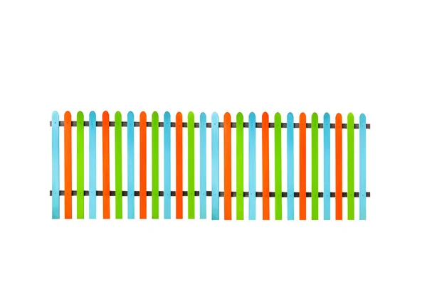 Schön Von Hölzernen Zaun Auf Weißem Hintergrund Bunt Von Hölzernen — Stockfoto