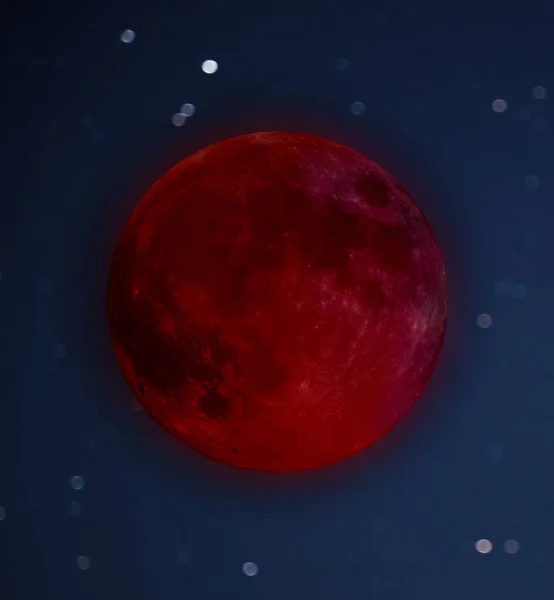 Moon eclipse on a starry skies. My astronomy work. — 스톡 사진