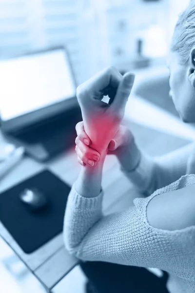 Repetitive Strain Injury Rsi Continuous Working Computer — Stock Photo, Image