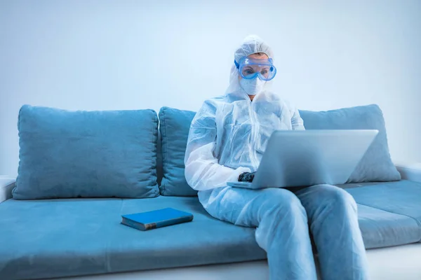 Zelfisolatie Thuiswerken Preventie Hysterie Angst Voor Virussen Ziekten — Stockfoto