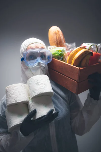 Food and groceries home delivery - quarantine and isolation during the virus outbreak.