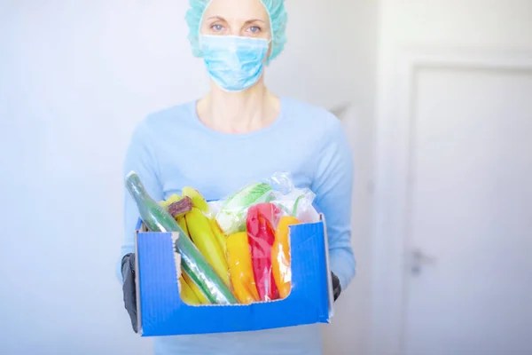 Comida Domicilio Durante Brote Virus Pánico Coronavirus Pandemias Mantente Salvo — Foto de Stock