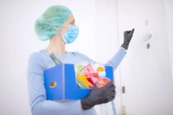 Comida Domicilio Durante Brote Virus Pánico Coronavirus Pandemias Mantente Salvo — Foto de Stock