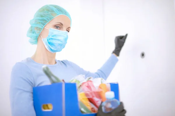 Comida Domicilio Durante Brote Virus Pánico Coronavirus Pandemias Mantente Salvo — Foto de Stock