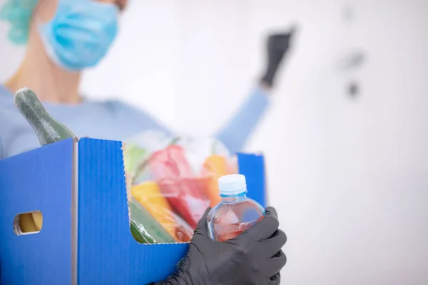 Comida Domicilio Durante Brote Virus Pánico Coronavirus Pandemias Mantente Salvo — Foto de Stock