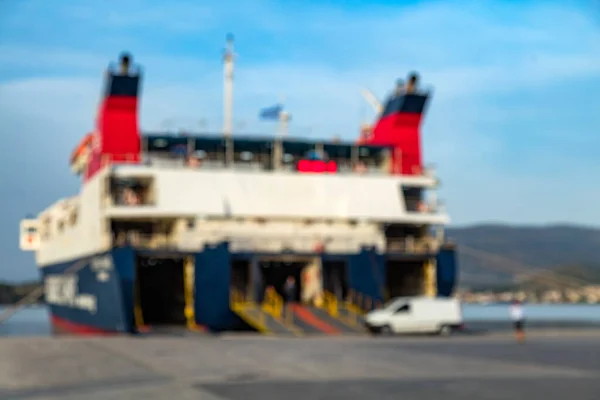 Barco Balsa Vazio Sem Pessoas Turistas Covid Corona Vírus Quarentena — Fotografia de Stock