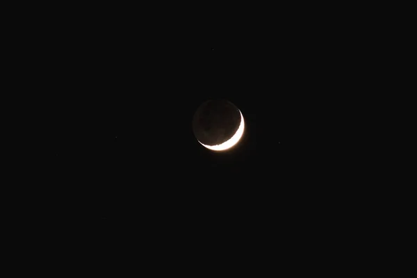 Jonge Maan Venus Een Donkere Nachtelijke Hemel — Stockfoto
