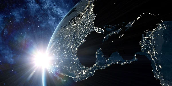 Вид из космоса на Землю — стоковое фото