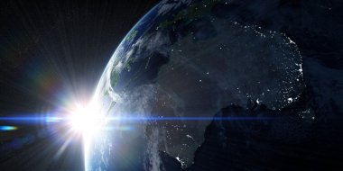 Uzaydan gelen yeryüzünde yörünge görünümü