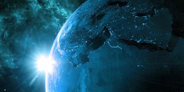 Uzaydan gelen yeryüzünde yörünge görünümü