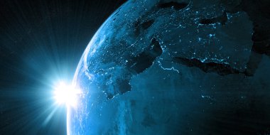 Uzaydan gelen yeryüzünde yörünge görünümü