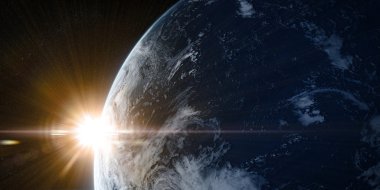 Uzaydan bir gezegende yörünge görünümü