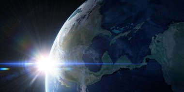 Uzaydan gelen yeryüzünde yörünge görünümü