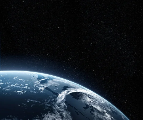 Vista orbital de um planeta a partir do espaço — Fotografia de Stock