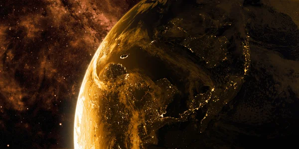 Vue orbitale sur Terre depuis l'espace — Photo