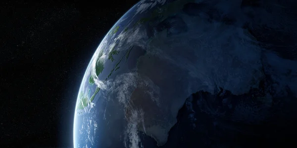 Τροχιακή θέα στη γη από το διάστημα — Φωτογραφία Αρχείου