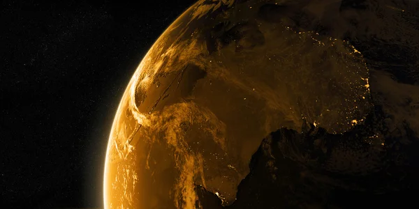 Vista orbitale sulla Terra dallo spazio — Foto Stock