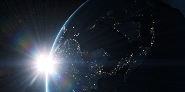 Орбітальний вид на Землю з космосу — стокове фото