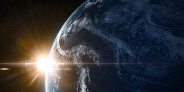 Vue orbitale sur une planète depuis l'espace — Photo