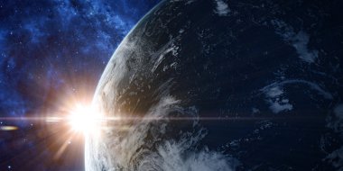 Uzaydan bir gezegende yörünge görünümü