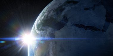 Uzaydan gelen yeryüzünde yörünge görünümü