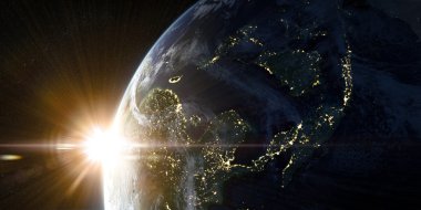 Uzaydan gelen yeryüzünde yörünge görünümü