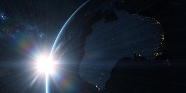 Uzaydan gelen yeryüzünde yörünge görünümü