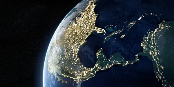 Vista orbital de la Tierra desde el espacio — Foto de Stock