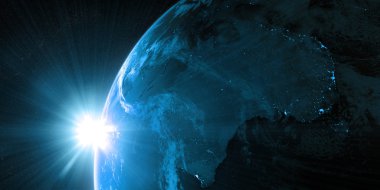 Uzaydan gelen yeryüzünde yörünge görünümü