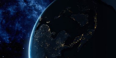 Uzaydan gelen yeryüzünde yörünge görünümü