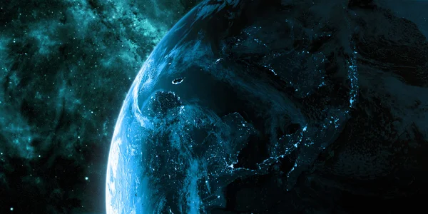 Uzaydan gelen yeryüzünde yörünge görünümü — Stok fotoğraf