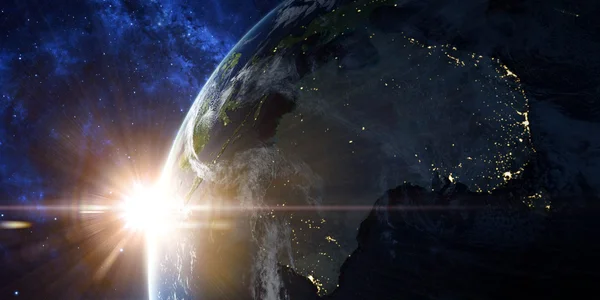 มุมมองวงโคจรบนโลกจากอวกาศ — ภาพถ่ายสต็อก