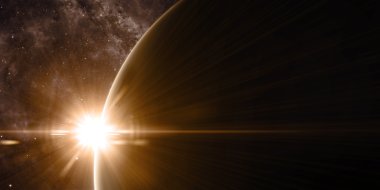 Uzaydan bir gezegende yörünge görünümü