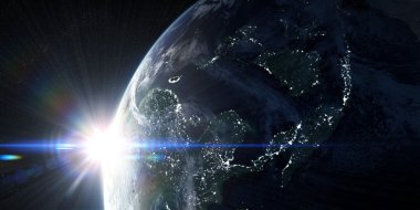 Uzaydan gelen yeryüzünde yörünge görünümü