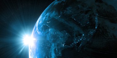 Uzaydan gelen yeryüzünde yörünge görünümü