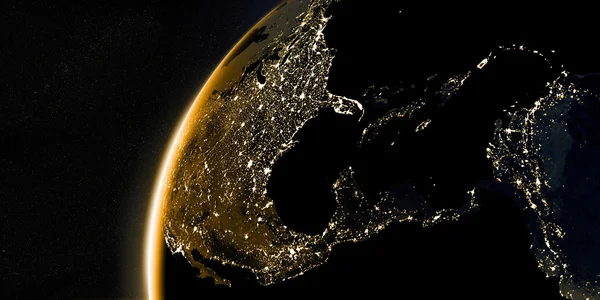 Vista orbitale sulla Terra dallo spazio — Foto Stock