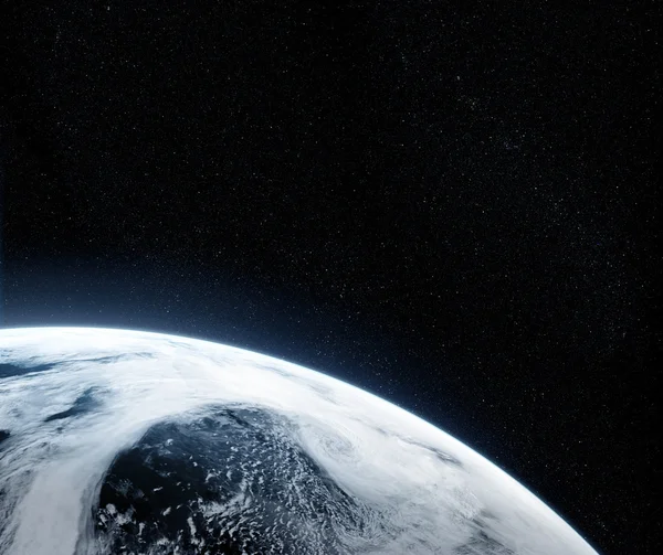 从太空对行星的轨道视图 — 图库照片