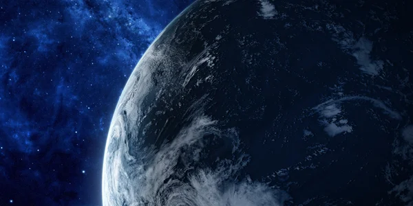 Uzaydan bir gezegende yörünge görünümü — Stok fotoğraf