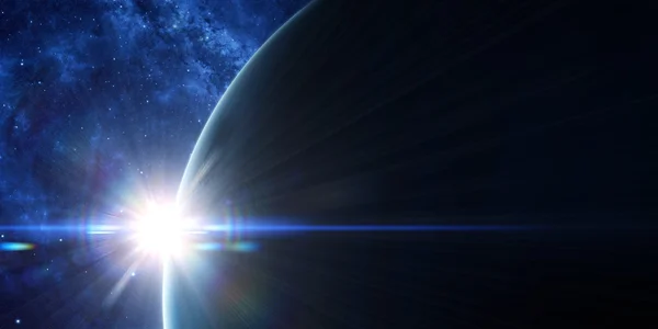 Vista orbital de un planeta desde el espacio —  Fotos de Stock