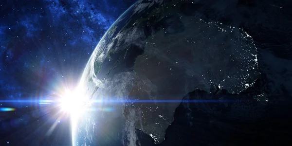Vue orbitale sur Terre depuis l'espace — Photo