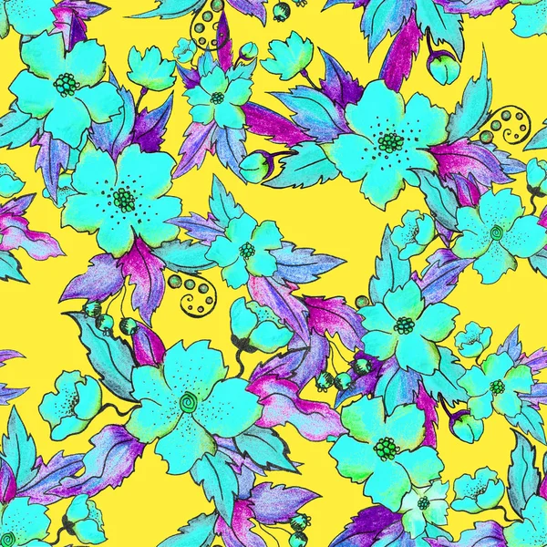 Hibiscus kwiatowy wzór — Zdjęcie stockowe