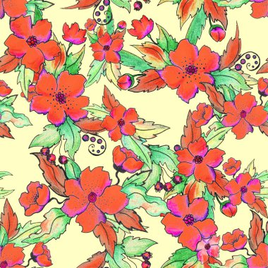 Hibiscus çiçek seamless modeli