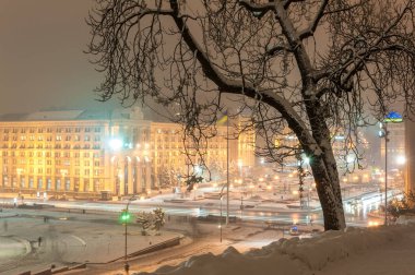 Kiev, Ukrayna Maidan kış görünümü