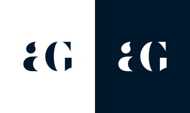 Soyut harf Ag logosu. Bu logo simgesi yaratıcı bir şekilde soyut şekillere sahiptir. Mektup gibi görünüyor Ag..