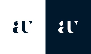 Soyut harf Au logosu. Bu logo simgesi yaratıcı bir şekilde soyut şekillere sahiptir. Mektup gibi görünüyor..