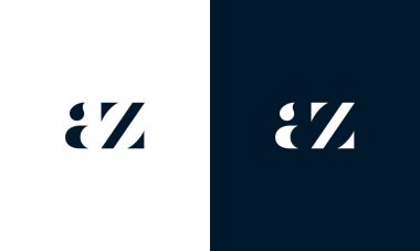 Az logosunun soyut harfi. Bu logo simgesi yaratıcı bir şekilde soyut şekillere sahiptir. Az harfine benziyor..